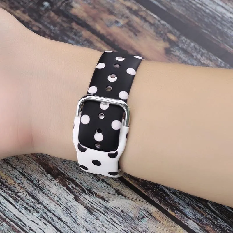 Printed Silicone Sports Strap Waterproof Rubber Wristband Series 7 6 5
