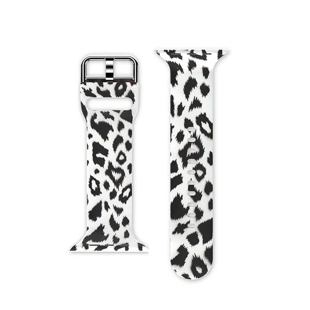 Protector Case Printed Pattern Strap For Apple Watch Band Series 6 5 4 Silicon Wristband iWatch  38mm 40mm 42mm 44mm Bracelet |Watchbands|