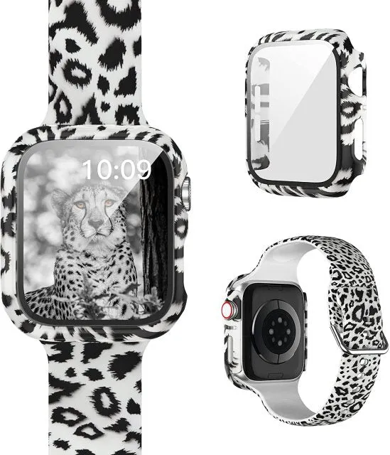 Protector Case Printed Pattern Strap For Apple Watch Band Series 6 5 4 Silicon Wristband iWatch  38mm 40mm 42mm 44mm Bracelet |Watchbands|