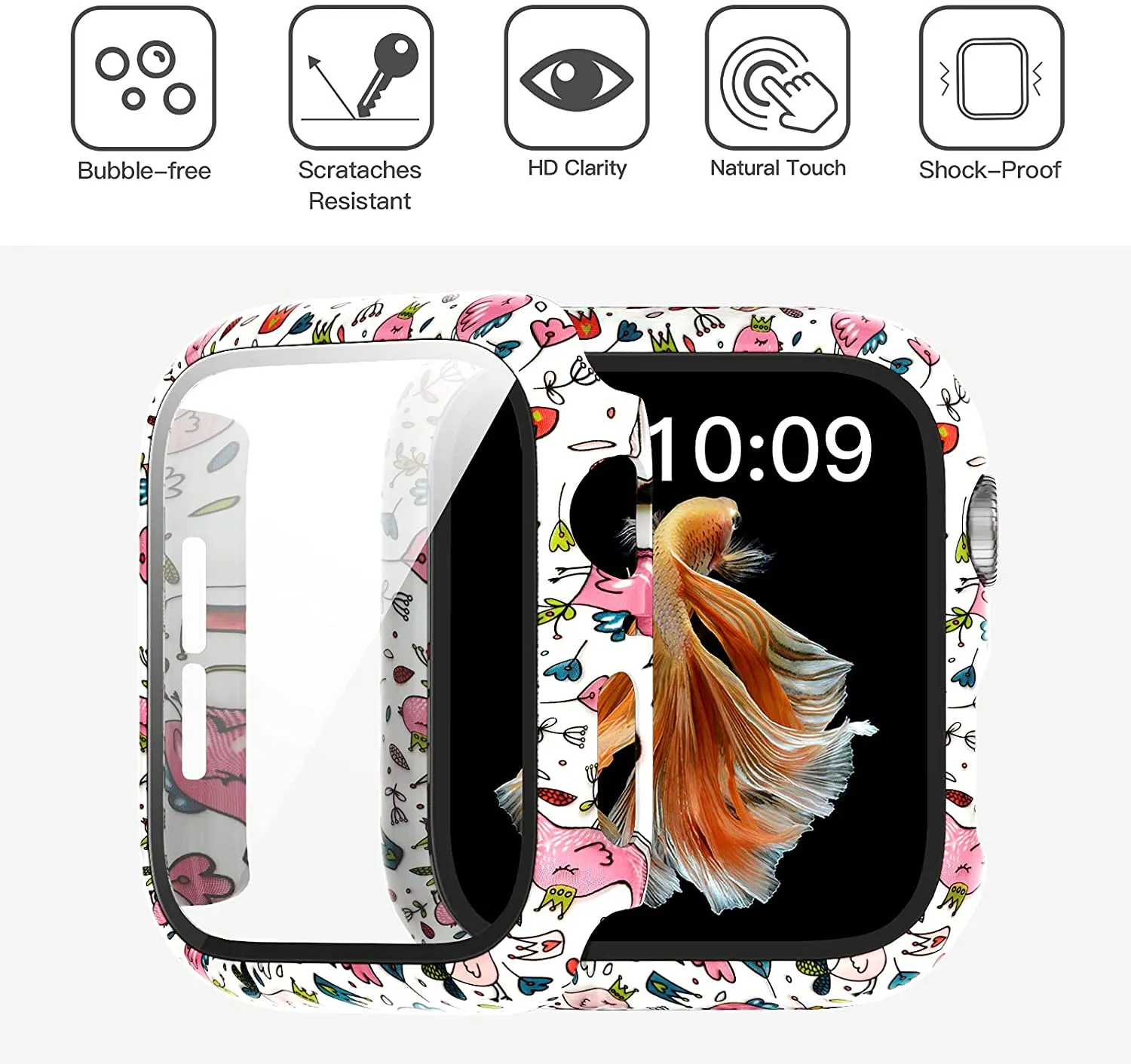 Protector Case Printed Pattern Strap For Apple Watch Band Series 6 5 4 Silicon Wristband iWatch  38mm 40mm 42mm 44mm Bracelet |Watchbands|