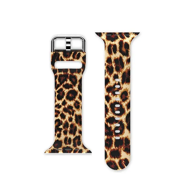 Protector Case Printed Pattern Strap For Apple Watch Band Series 6 5 4 Silicon Wristband iWatch  38mm 40mm 42mm 44mm Bracelet |Watchbands|