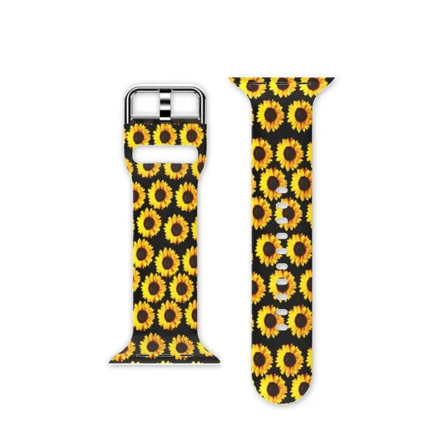 Protector Case Printed Pattern Strap For Apple Watch Band Series 6 5 4 Silicon Wristband iWatch  38mm 40mm 42mm 44mm Bracelet |Watchbands|