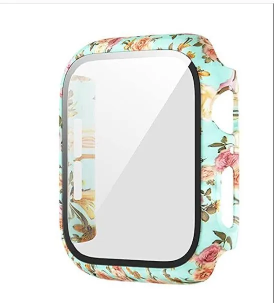 Protector Case Printed Pattern Strap For Apple Watch Band Series 6 5 4 Silicon Wristband iWatch  38mm 40mm 42mm 44mm Bracelet |Watchbands|