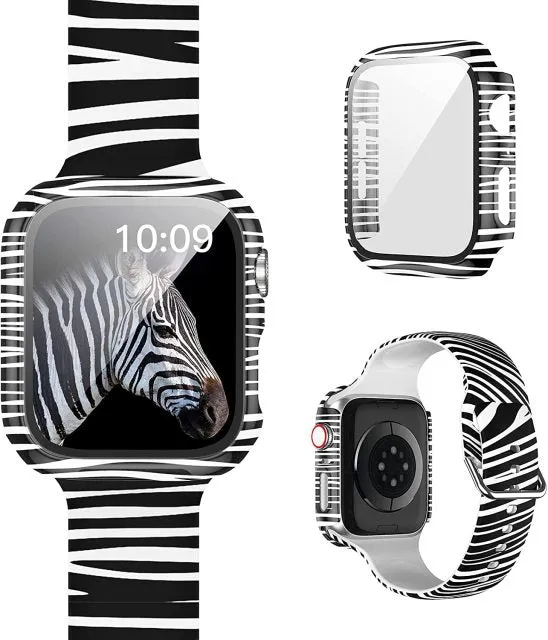 Protector Case Printed Pattern Strap For Apple Watch Band Series 6 5 4 Silicon Wristband iWatch  38mm 40mm 42mm 44mm Bracelet |Watchbands|
