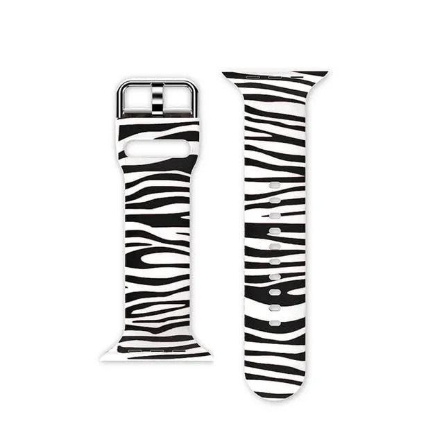 Protector Case Printed Pattern Strap For Apple Watch Band Series 6 5 4 Silicon Wristband iWatch  38mm 40mm 42mm 44mm Bracelet |Watchbands|