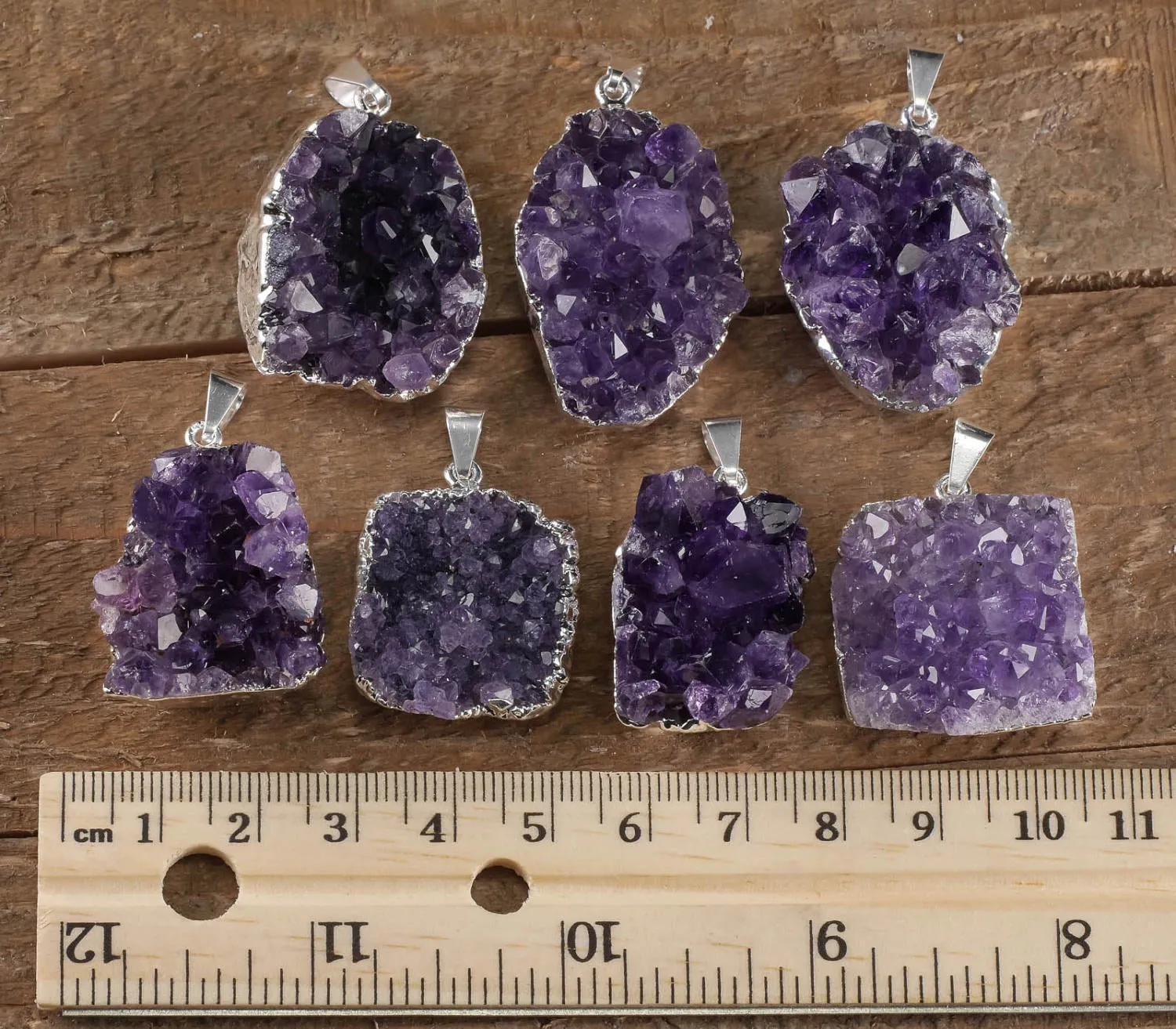 Raw AMETHYST Druzy Crystal Pendant - Birthstone Gemstone Handmade Jewelry, Healing Crystals and Stones, Gift for Her,  E0280