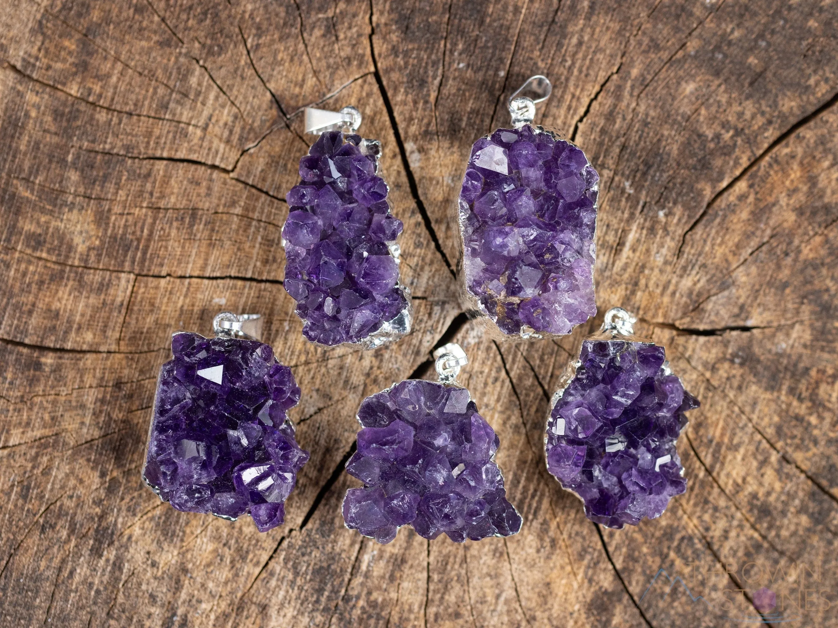 Raw AMETHYST Druzy Crystal Pendant - Birthstone Gemstone Handmade Jewelry, Healing Crystals and Stones, Gift for Her,  E0280