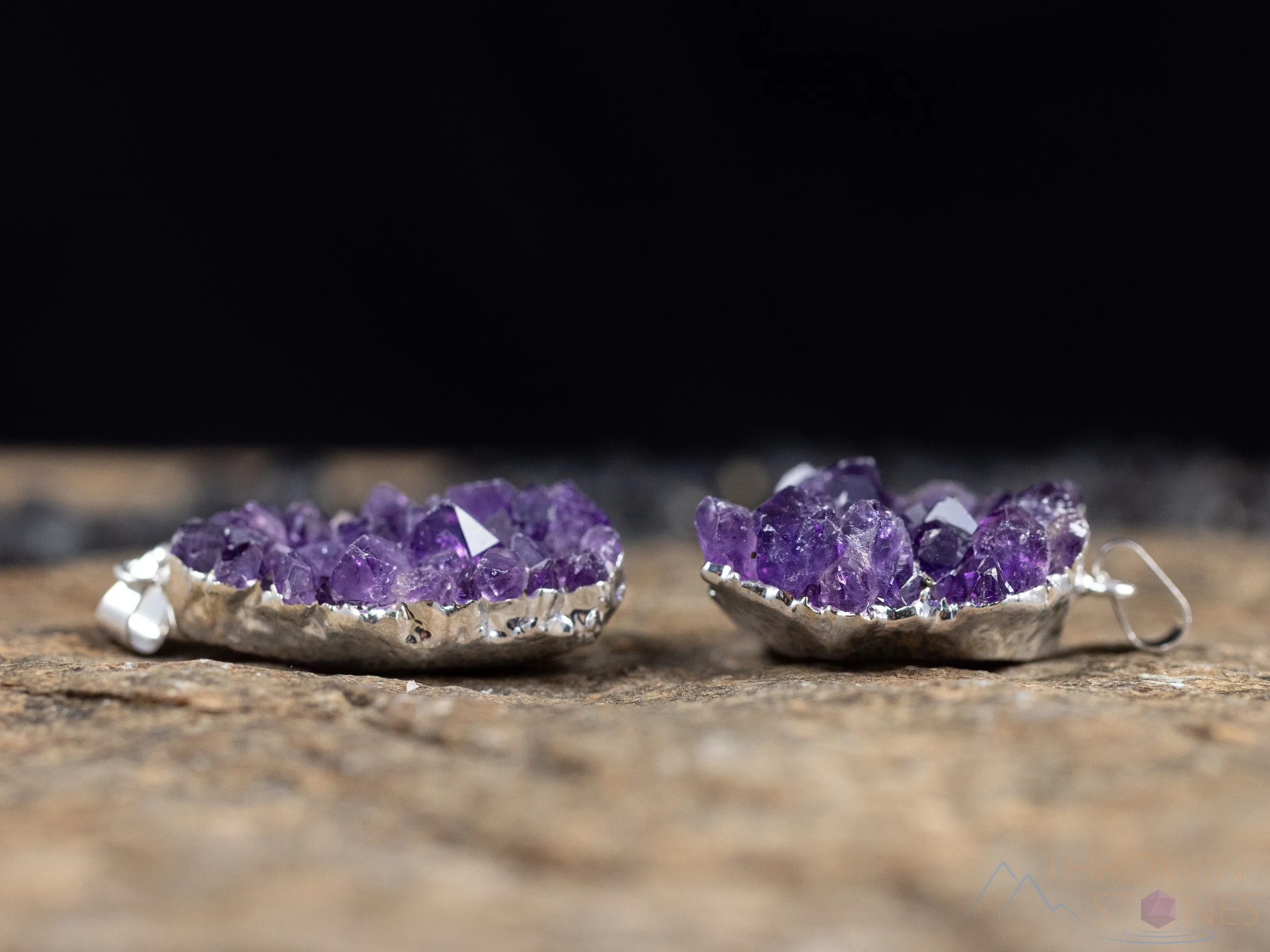 Raw AMETHYST Druzy Crystal Pendant - Birthstone Gemstone Handmade Jewelry, Healing Crystals and Stones, Gift for Her,  E0280