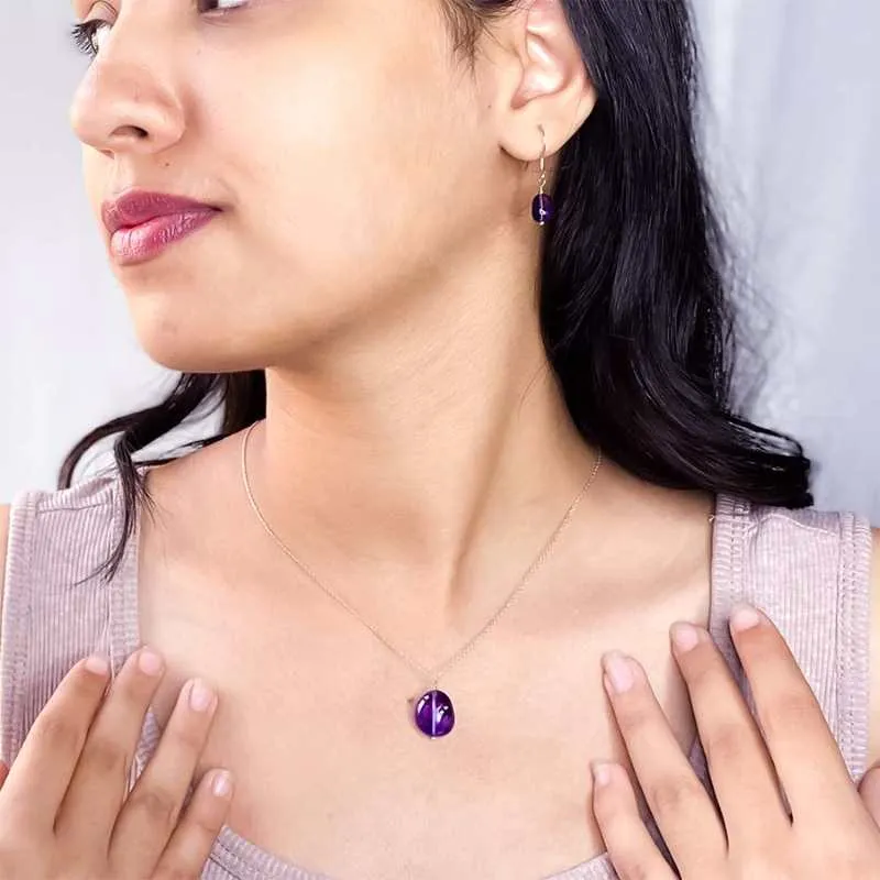 Real Amethyst Jewellery Set