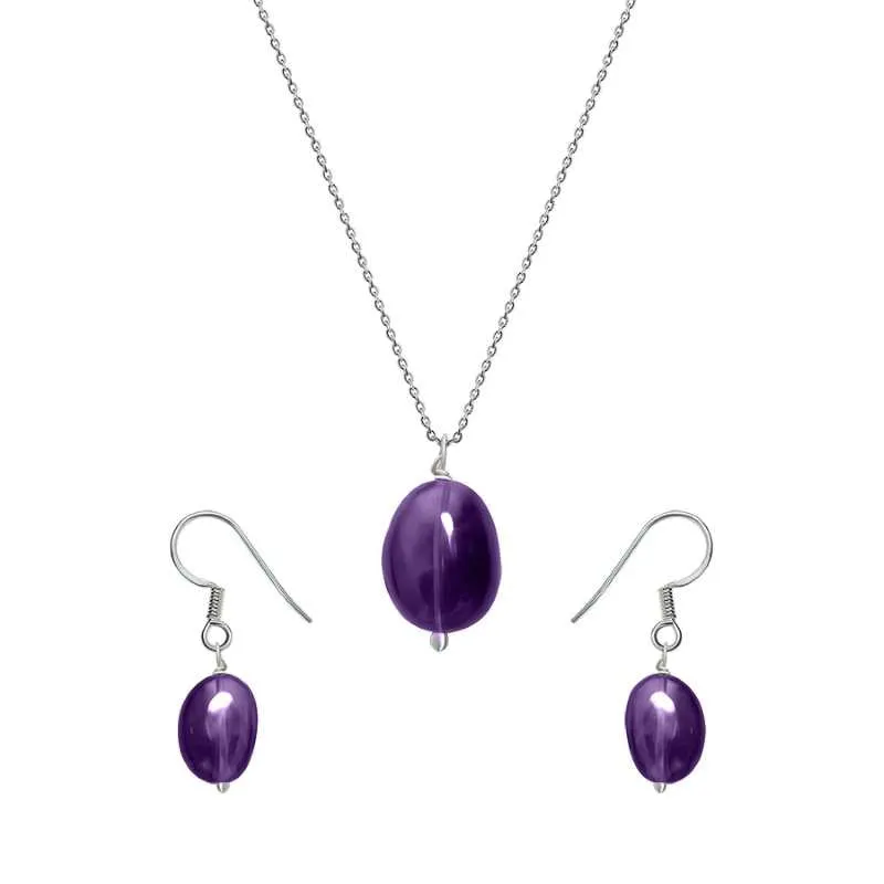 Real Amethyst Jewellery Set