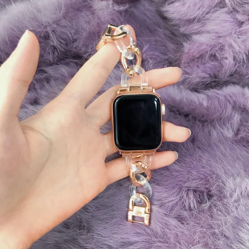 Resin High-Quality Steel Strap for Apple Series 7 6 5 4 Luxury Correa