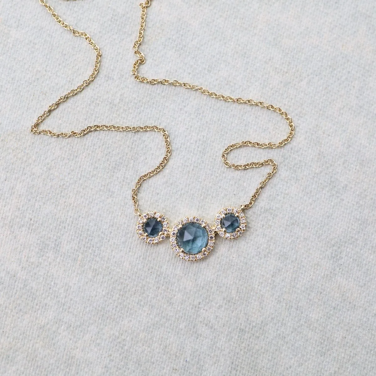 Rosie Bar Necklace with London Blue Topaz