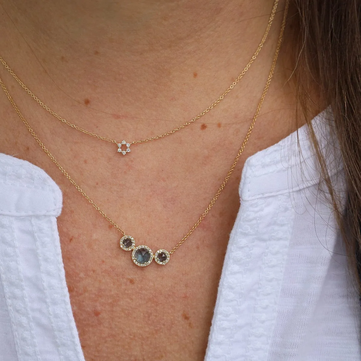 Rosie Bar Necklace with London Blue Topaz
