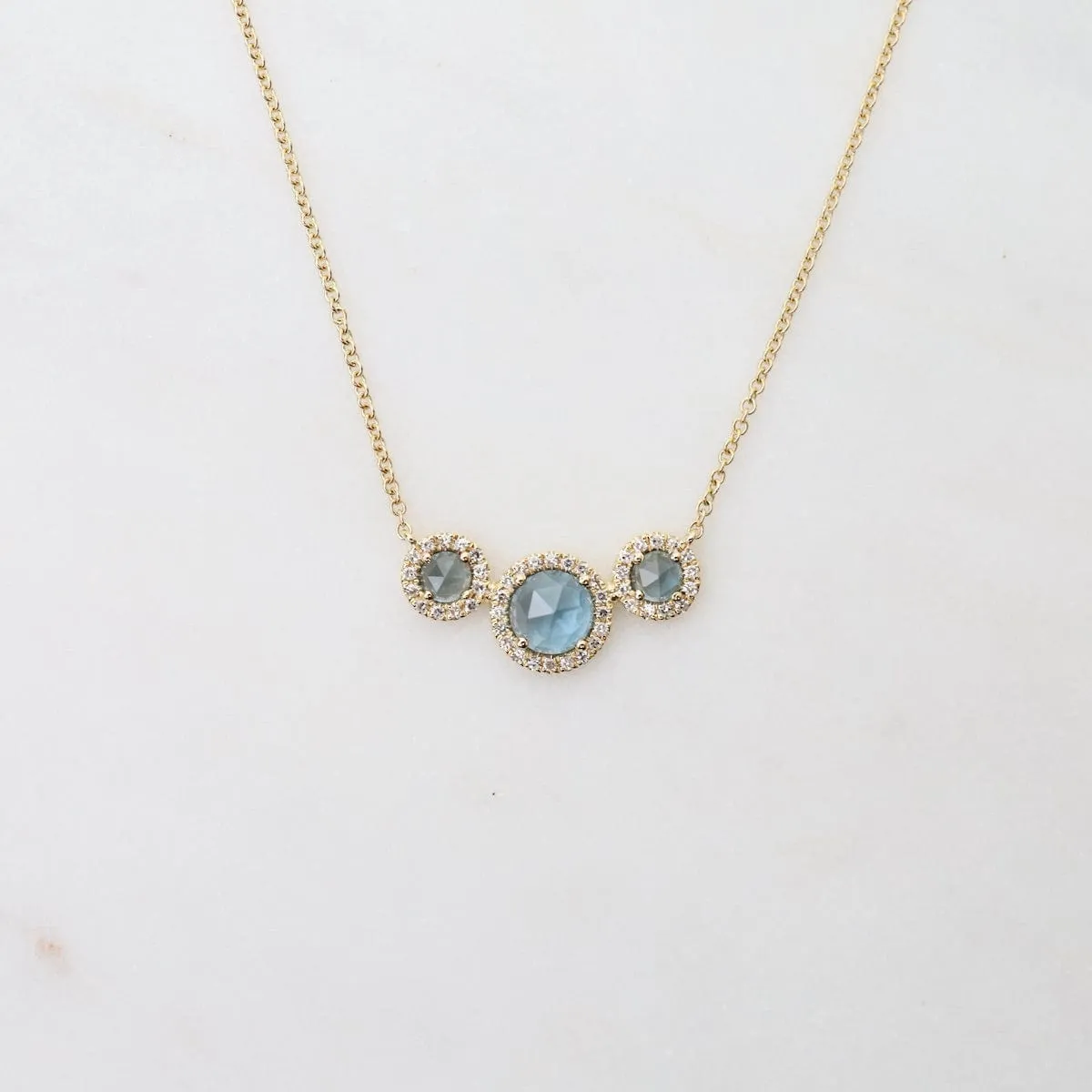 Rosie Bar Necklace with London Blue Topaz
