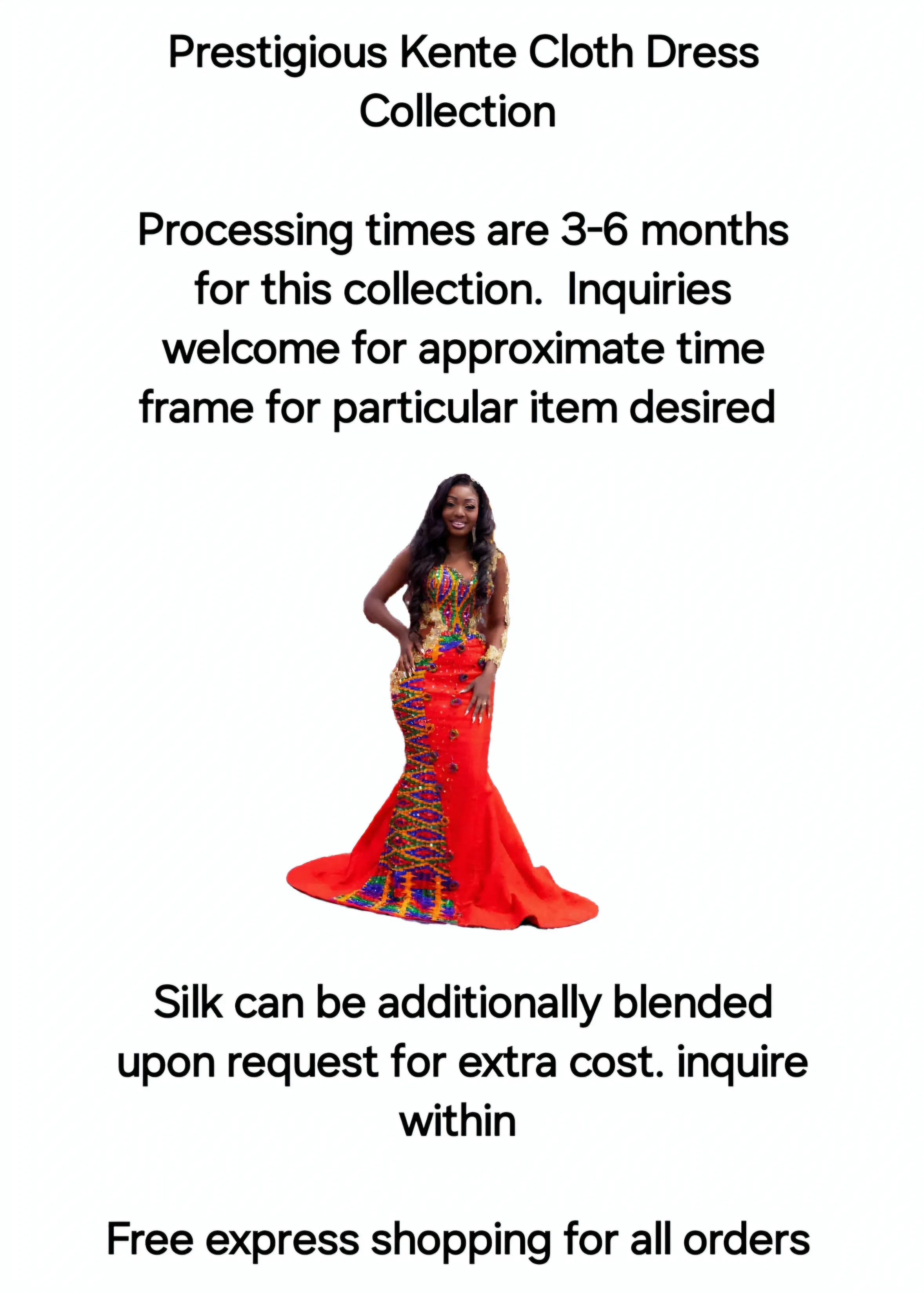 Royal Hand Weaved Kente Wedding/ Event Dress D377
