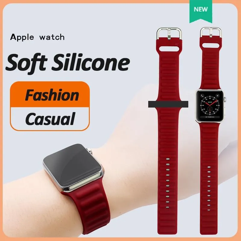 Rubber loop Strap Series 7 6 5 4 Sports Waterproof Silicone Wristband