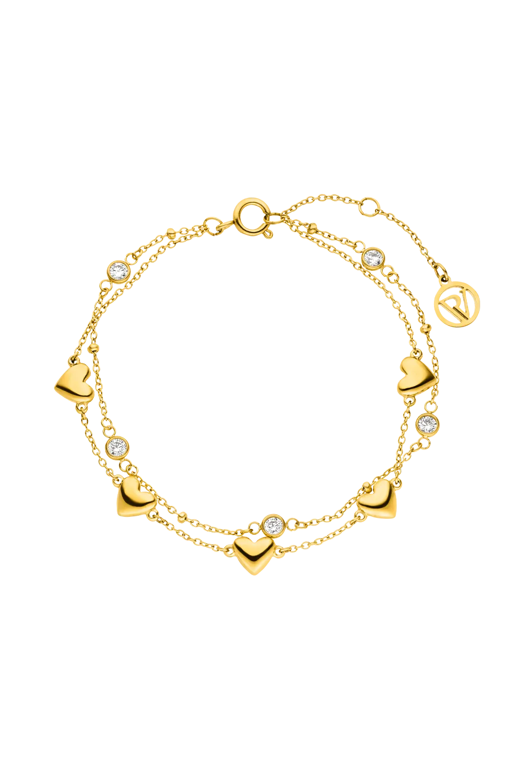 Shining Heart Bracelet 14K Gold Plated