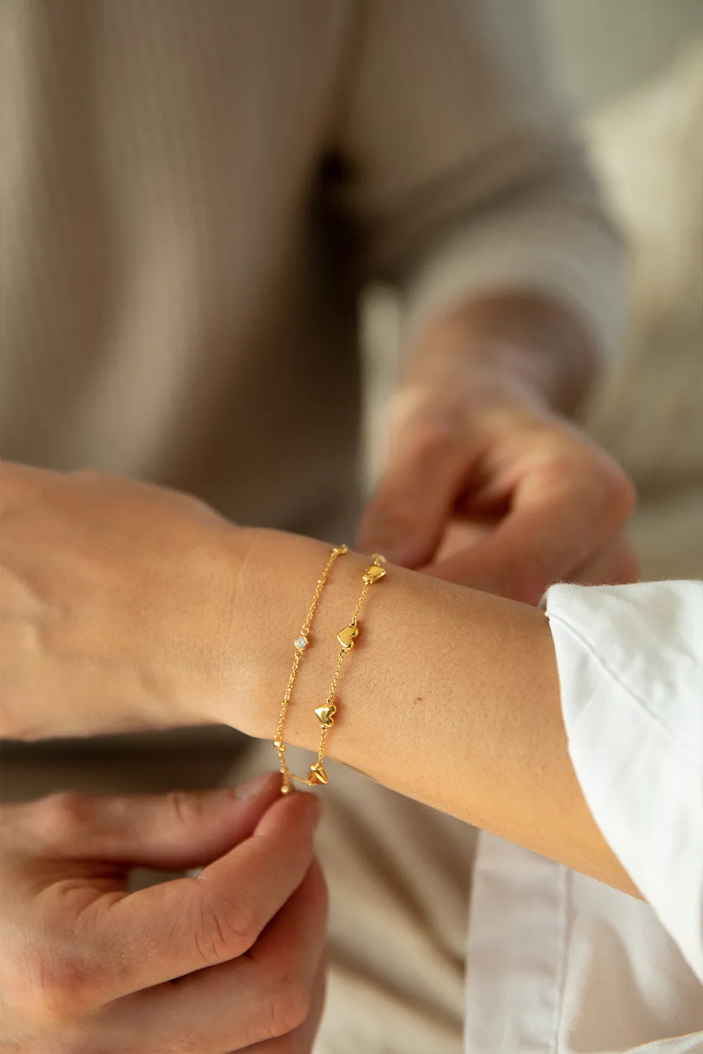 Shining Heart Bracelet 14K Gold Plated