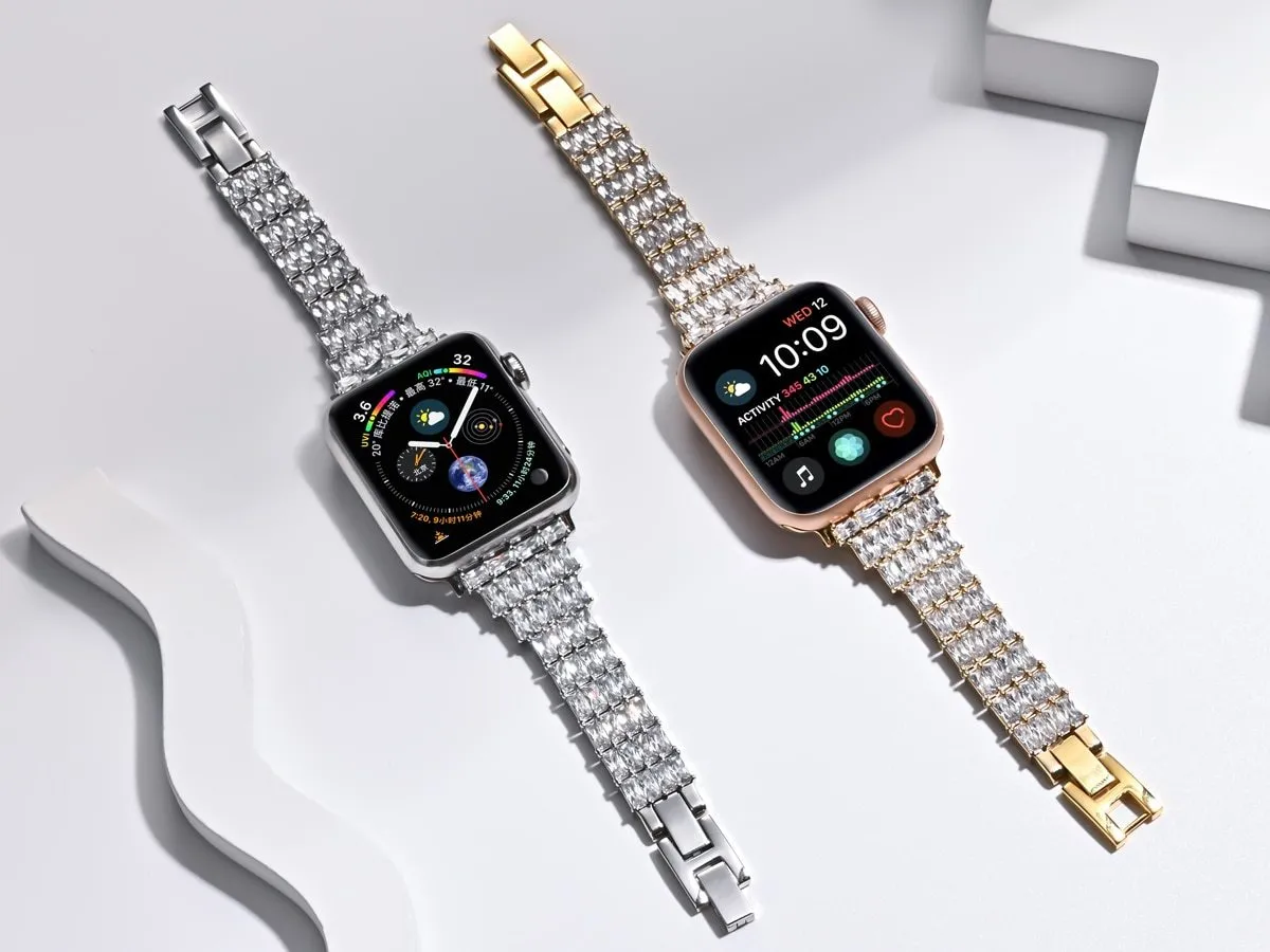 Shiny Diamond Strap For Apple Watch Band Series 7 6 5 Wristband