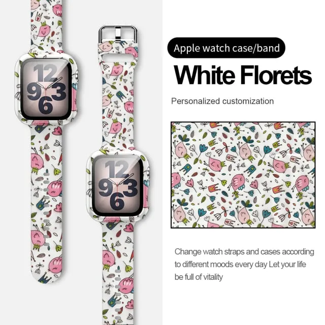 Silicone Leopard Strap   Case Replacement Wristband Series 6 5 4