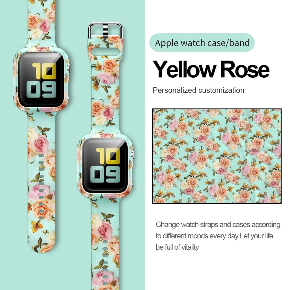 Silicone Leopard Strap   Case Replacement Wristband Series 6 5 4