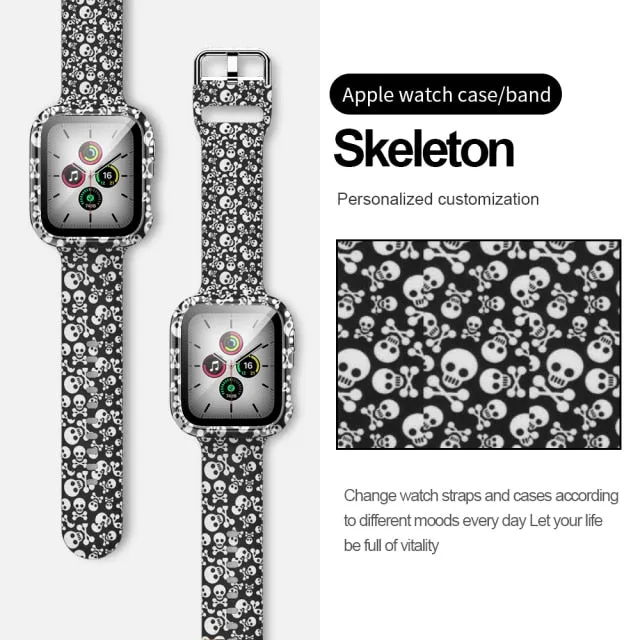 Silicone Leopard Strap   Case Replacement Wristband Series 6 5 4