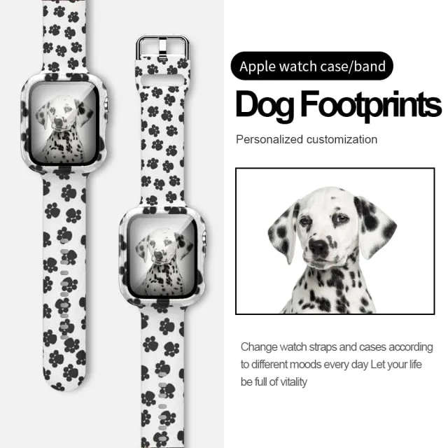 Silicone Leopard Strap   Case Replacement Wristband Series 6 5 4