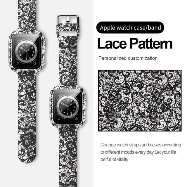 Silicone Leopard Strap   Case Replacement Wristband Series 6 5 4