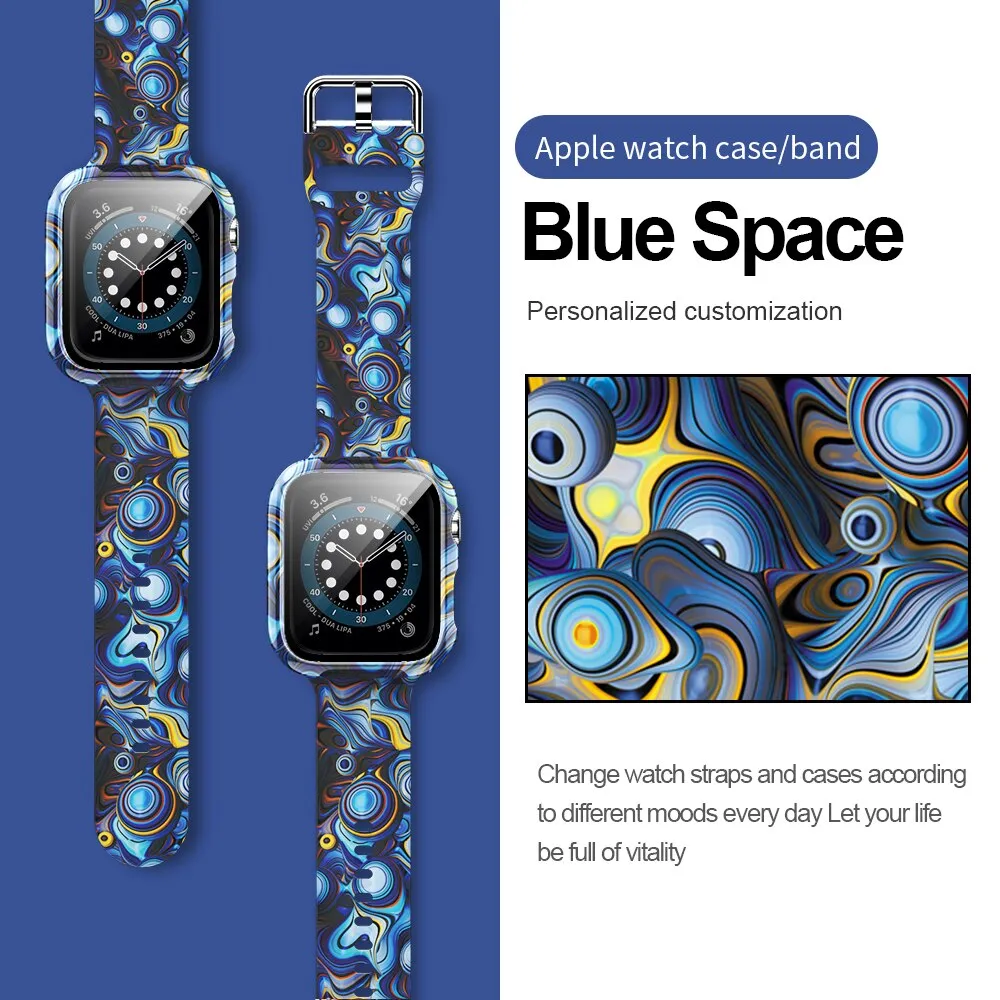 Silicone Leopard Strap   Case Replacement Wristband Series 6 5 4