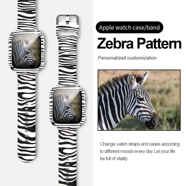 Silicone Leopard Strap   Case Replacement Wristband Series 6 5 4