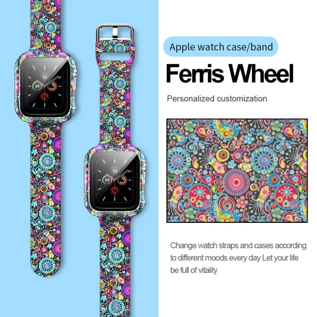 Silicone Leopard Strap   Case Replacement Wristband Series 6 5 4