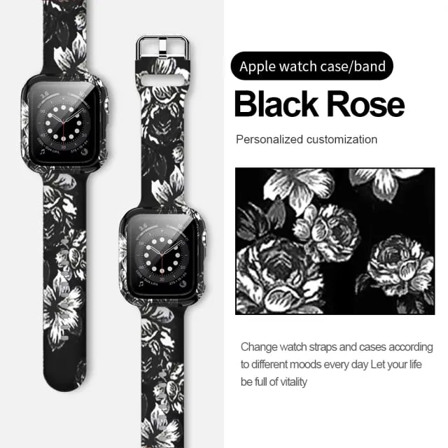 Silicone Leopard Strap   Case Replacement Wristband Series 6 5 4