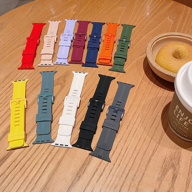 Silicone Strap For Apple Watch Band Series 7 6 5 4 3 Bracelet iWatch Series 38/40/41mm 42/44/45mm Smartwatch Rubber Wristband |Watchbands|