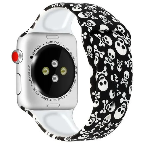 Silicone Strap For Apple Watchband 7 6 5 Waterproof Rubber Wristband