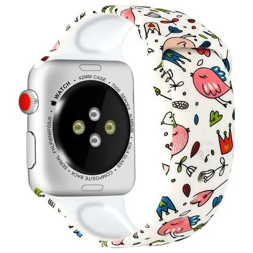 Silicone Strap For Apple Watchband 7 6 5 Waterproof Rubber Wristband