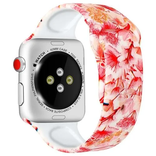 Silicone Strap For Apple Watchband 7 6 5 Waterproof Rubber Wristband
