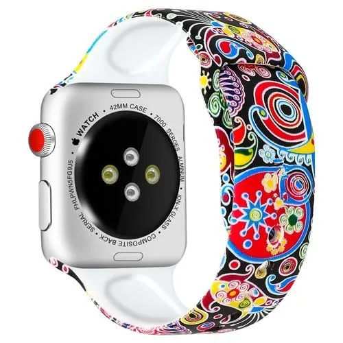 Silicone Strap For Apple Watchband 7 6 5 Waterproof Rubber Wristband