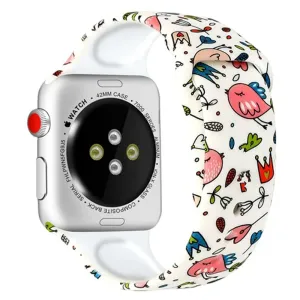 Silicone Strap For Apple Watchband 7 6 5 Waterproof Rubber Wristband