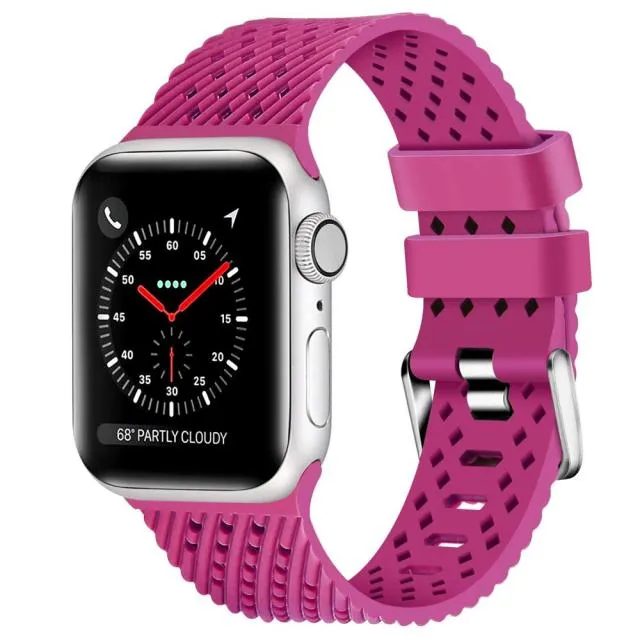 Silicone Strap Series 7 6 5 Rhombic Pattern Belt Waterproof Wristband