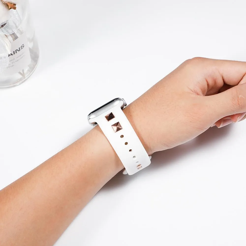 Silicone Strap Series Rubber Two Punk Rivet Style Wristband