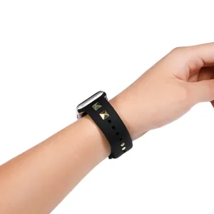 Silicone Strap Series Rubber Two Punk Rivet Style Wristband