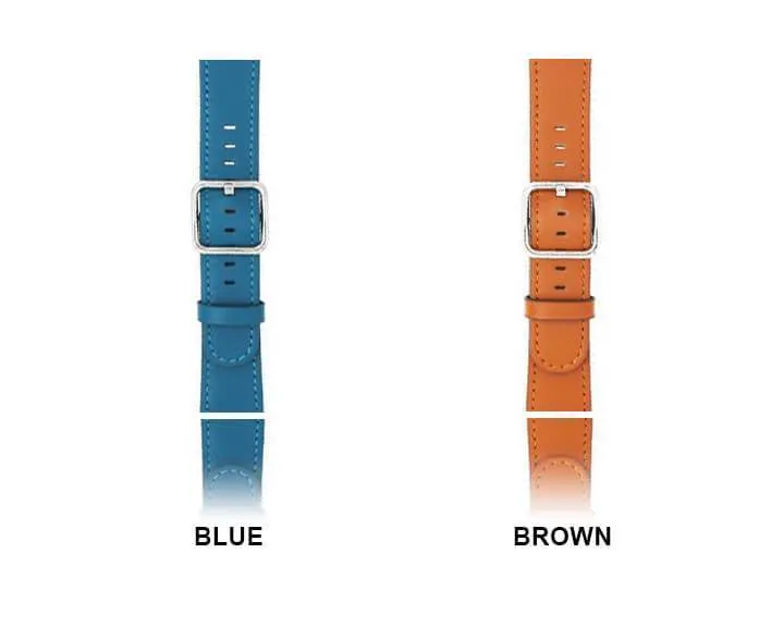 Silver buckle Apple Watch Band Premium Leather Strap Series