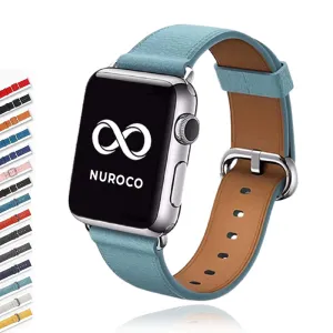 Silver buckle Apple Watch Band Premium Leather Strap Series