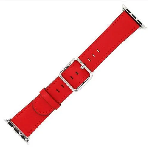 Silver buckle Apple Watch Band Premium Leather Strap Series