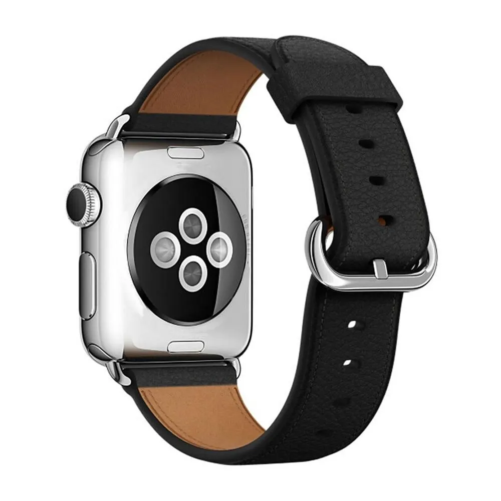 Silver buckle Apple Watch Band Premium Leather Strap Series