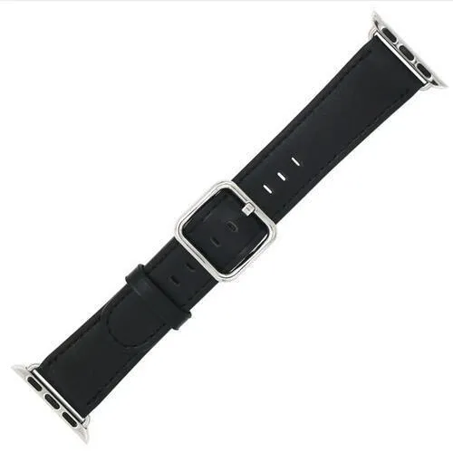Silver buckle Apple Watch Band Premium Leather Strap Series