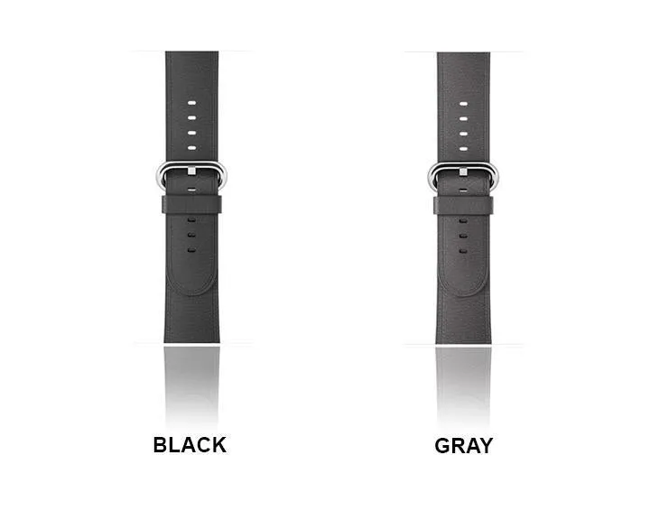 Silver buckle Apple Watch Band Premium Leather Strap Series