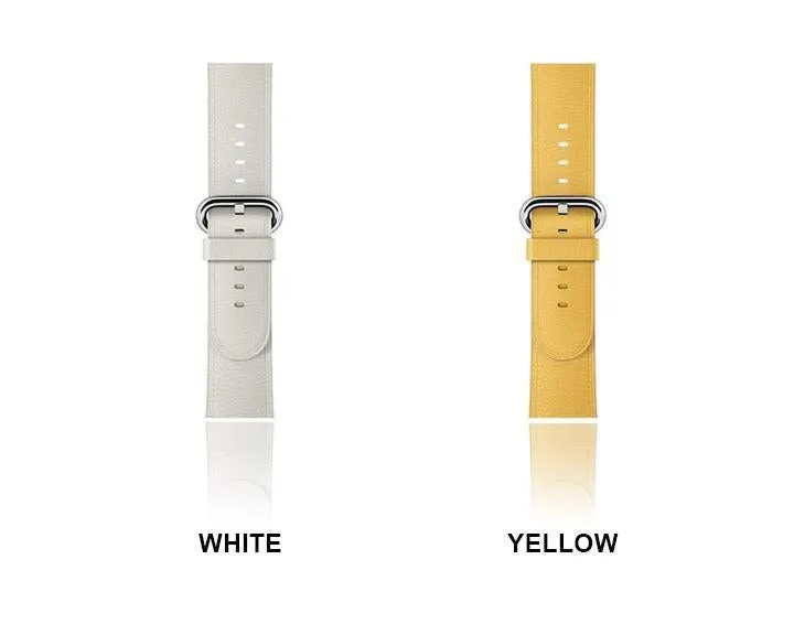 Silver buckle Apple Watch Band Premium Leather Strap Series