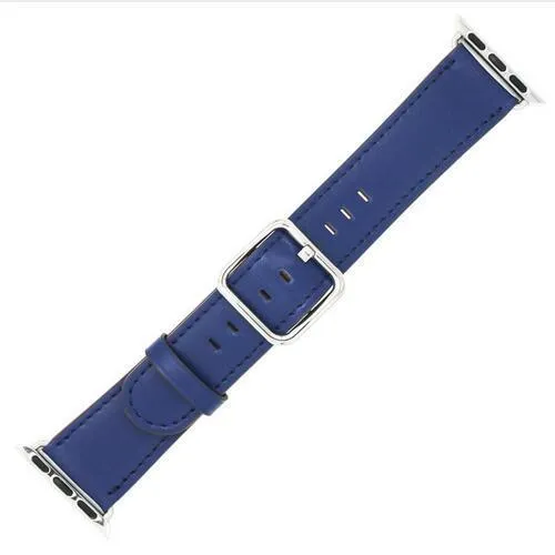 Silver buckle Apple Watch Band Premium Leather Strap Series