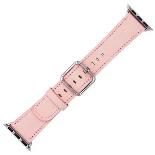 Silver buckle Apple Watch Band Premium Leather Strap Series